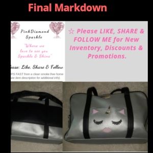 Betsey Johnson Silver Unicorn Weekender